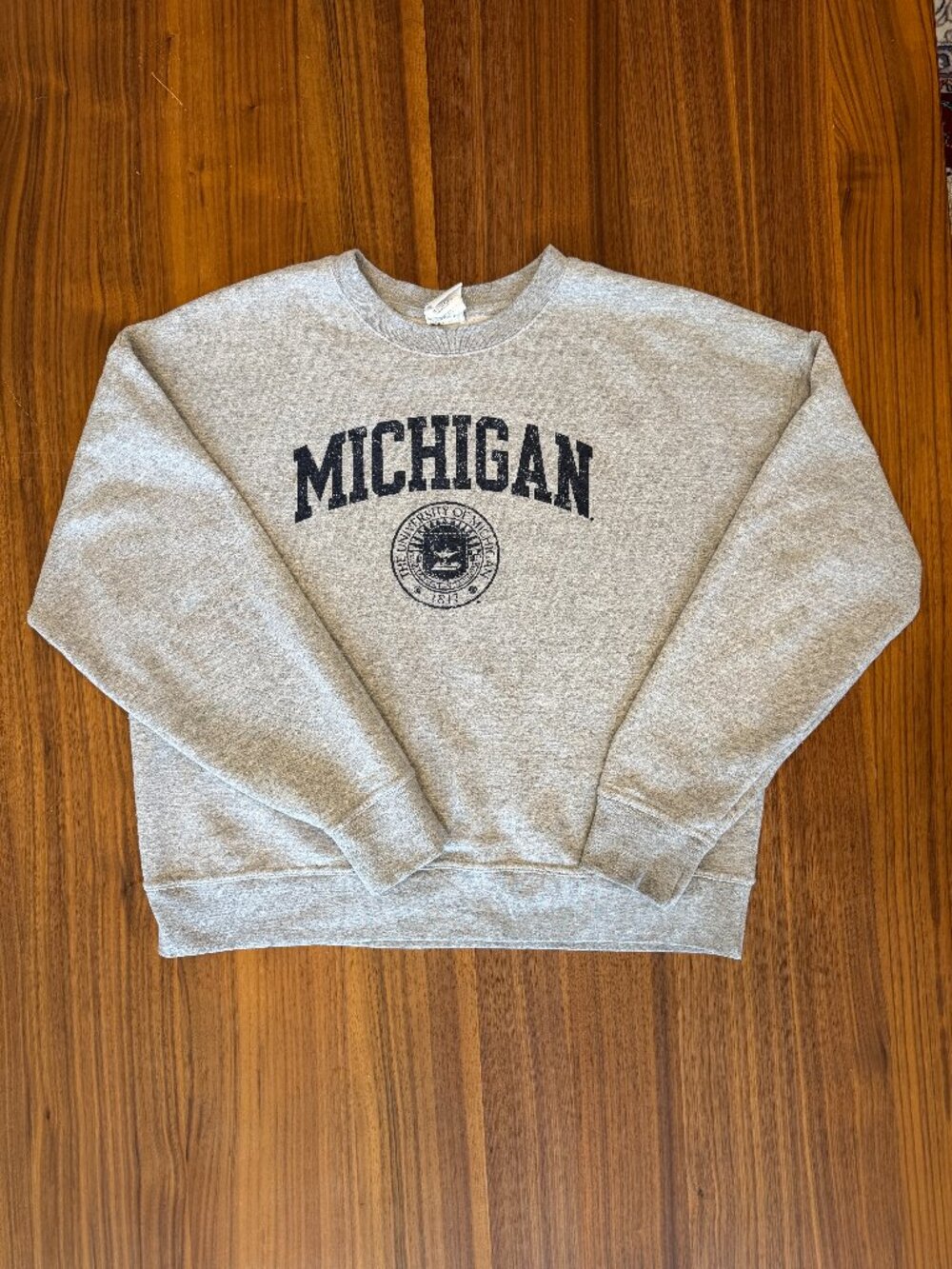 Champion University of Michigan Gray Crewneck Sweatshirt | Champion  | Medium